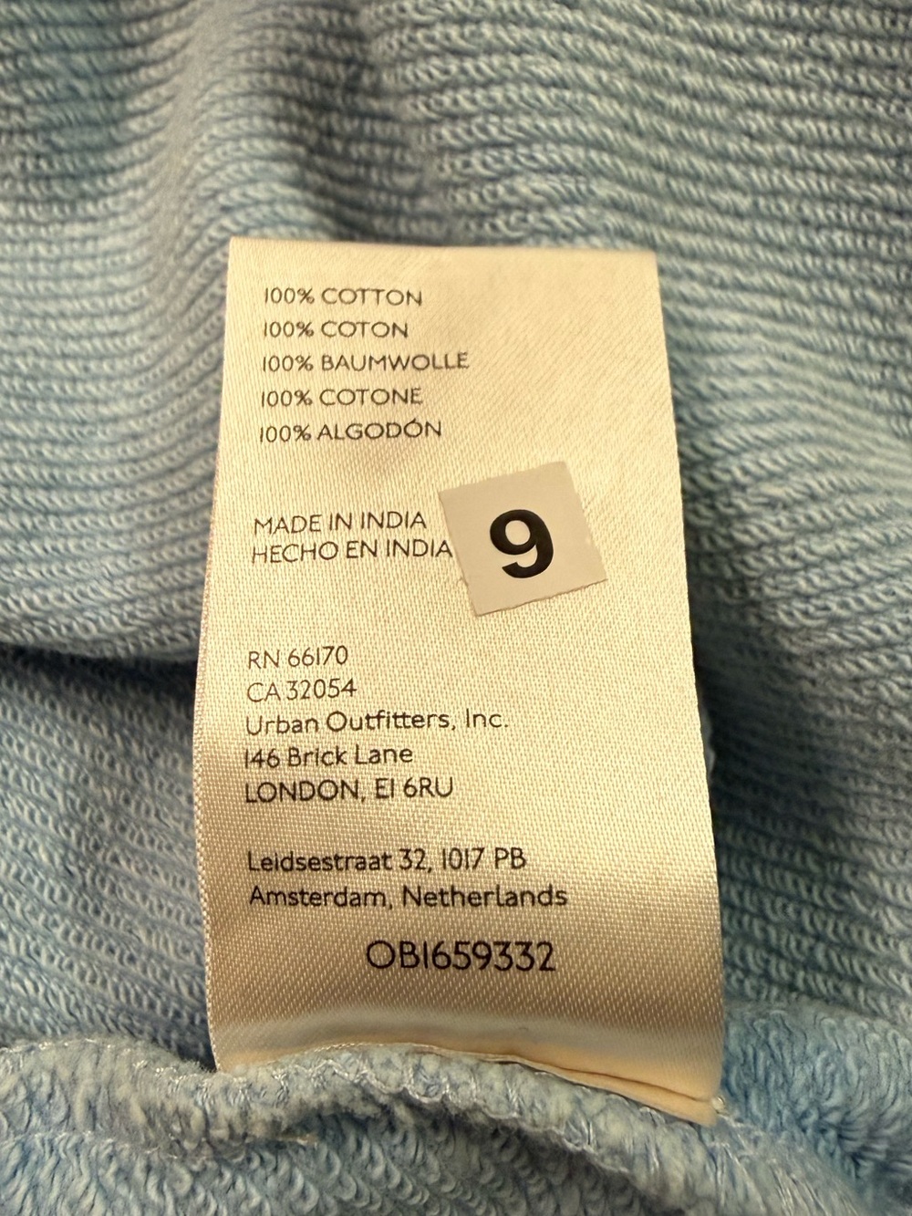 Pilcro Anthropologie Mixed Media Puff Sleeve Sweatshirt in Light Blue Sz Medium - Picture 9 of 9